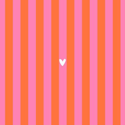 Hochzeitskarte Einladung Colorblocking Streifen Rosa Orange Rückseite