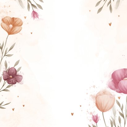 Hochzeitskarte Einladung elegante Blumen Aquarell Rückseite