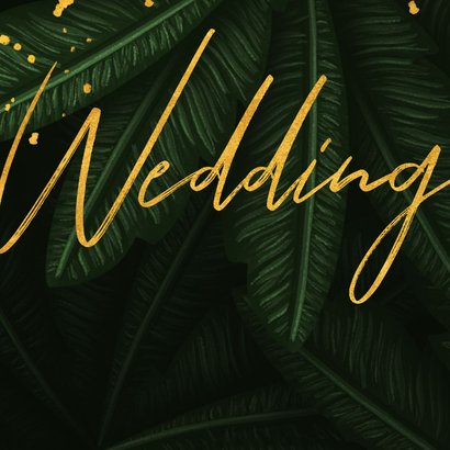 Hochzeitskarte Einladung Gold & Palmen 2