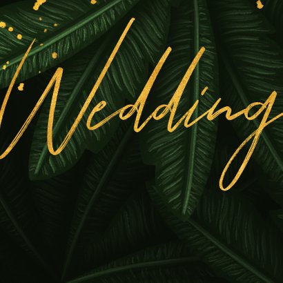 Hochzeitskarte Einladung Gold & Palmen 2