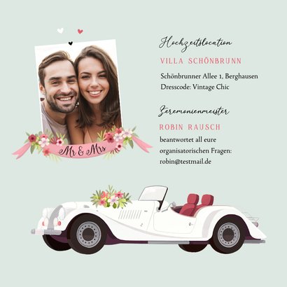 Hochzeitskarte Vintage Cabrio Oldtimer 2