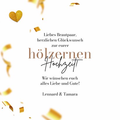 Hölzerne Hochzeit Glückwunschkarte 5 Jahre Send a Smile