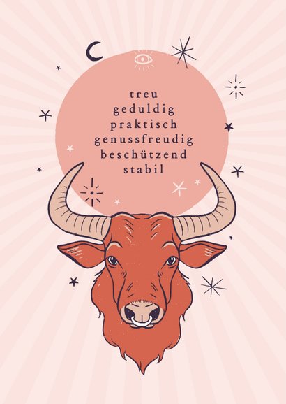 Horoskop-Geburtstagskarte Stier 2