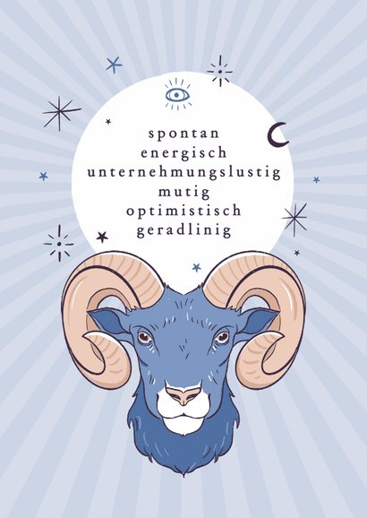 Horoskop-Geburtstagskarte Widder 2