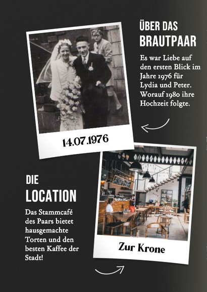 Jubiläumseinladung Zeitschrift 50. Hochzeitstag Foto 2