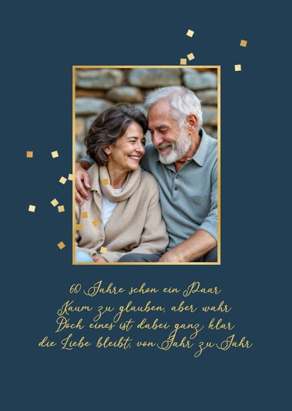 Jubiläumsfeier Einladungskarte 60. Hochzeitstag Fotocollage 2