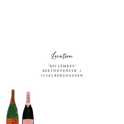 Jubiläumskarte Firma Champagnerflaschen 2