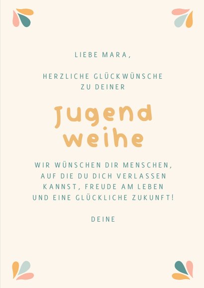 Jugendweihe Karte Glückwunsch Typografie 3