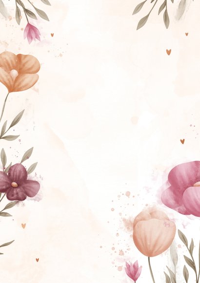 Kalenderkarte Save-the-Date elegante Blumen Aquarell Rückseite