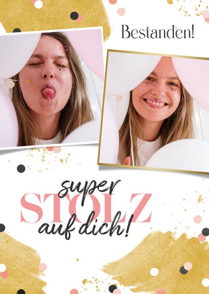 Whoop Donut Grußkarte – Kupfer & Konfetti-Design, Blanko Innen (Format 36)