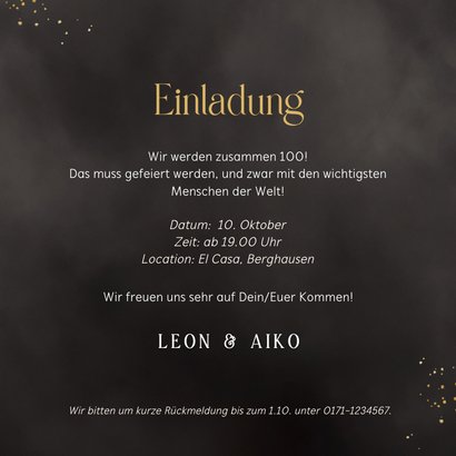 Karte Einladung Doppelgeburtstag mit Fotos Goldschrift 3