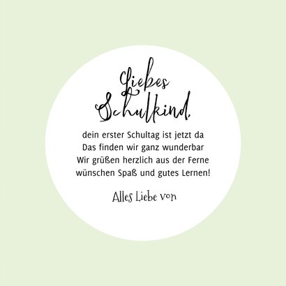 Karte Glückwünsche Schulanfang mit Schultasche 3
