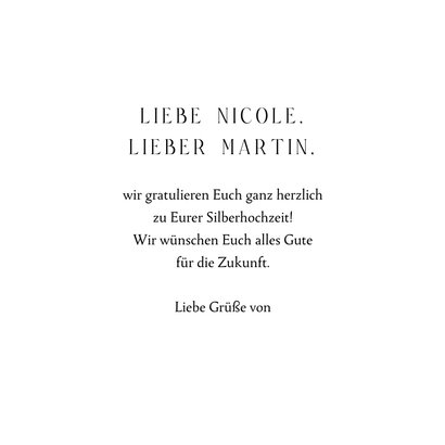 Karte Glückwunsch 25 Silberhochzeit 3