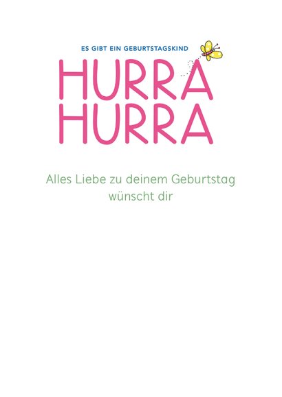 Karte Glückwunsch Geburtstagskind 'Hurra hurra' 3