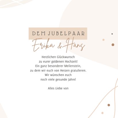 Karte Glückwunsch Goldene Hochzeit grafisch 3