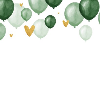 Karte Glückwunsch Hochzeit grüne Luftballons 2
