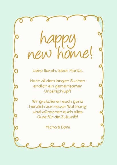 Karte Glückwunsch Neue Wohnung 'Happy New Home' 3