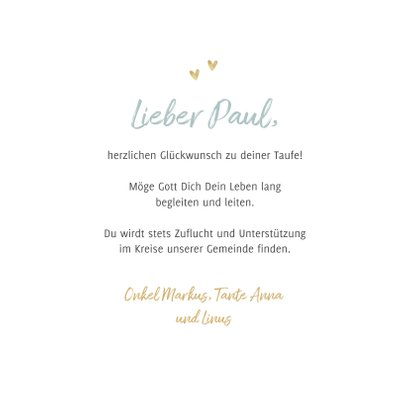 Karte Glückwunsch Taufe Blätterkranz 3