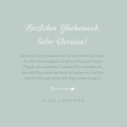 Karte Glückwunsch Taufe Olivenzweig grün 3