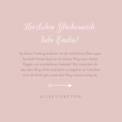 Karte Glückwunsch Taufe Olivenzweig rosé 3