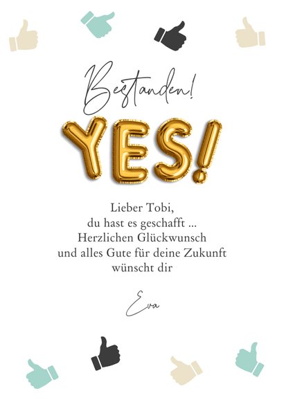 Karte Glückwunsch 'Yes! You did it' 3