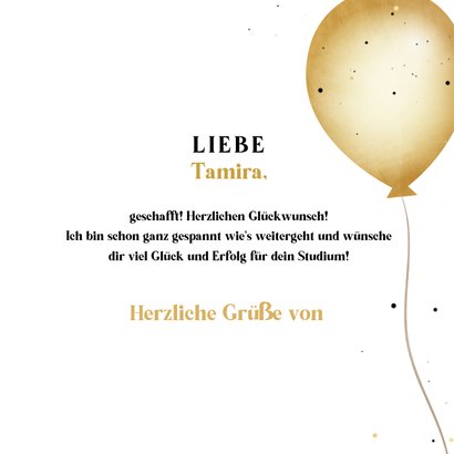 Karte Glückwunsch zum Abitur Luftballons 3