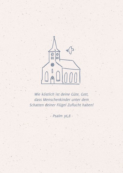 Karte Glückwunsch zur Kommunion mit Kirche und Taube 2