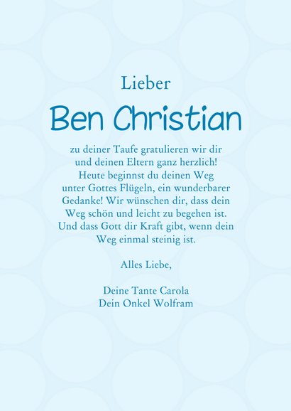 Karte Gratulation Taufe Kreuz klassisch hellblau 3