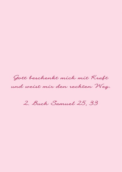 Karte Gratulation Taufe Kreuz klassisch rosa 2