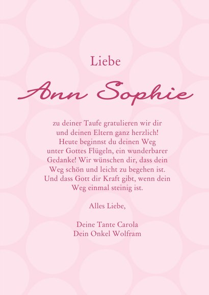 Karte Gratulation Taufe Kreuz klassisch rosa 3