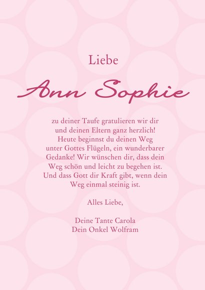 Karte Gratulation Taufe Kreuz klassisch rosa 3