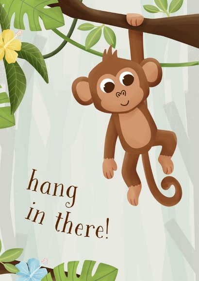 Karte Gute Besserung Affe 'Hang in there' 2