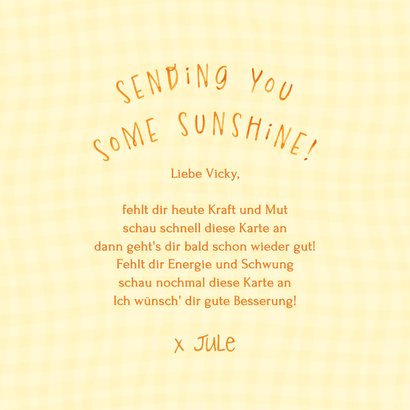 Karte Gute Besserung Sonne 'Sending you some sunshine' 3