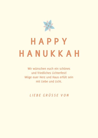 Karte 'Happy Hanukkah' mit Menora 3