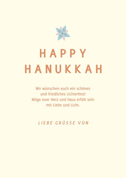 Karte 'Happy Hanukkah' mit Menora 3