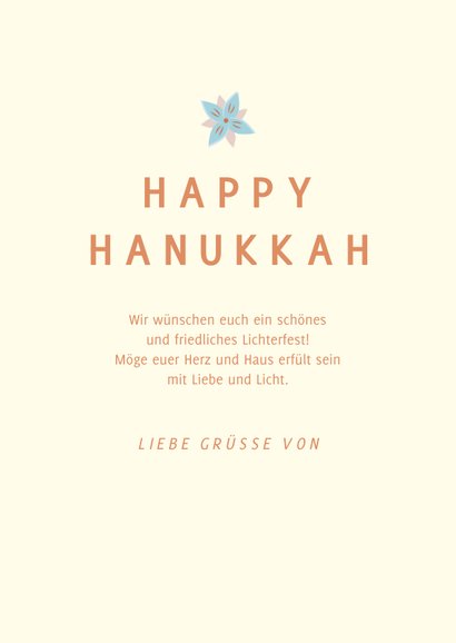 Karte 'Happy Hanukkah' mit Menora 3