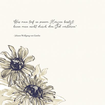 Karte Herzliches Beileid Sonnenblumen in Aquarell 2