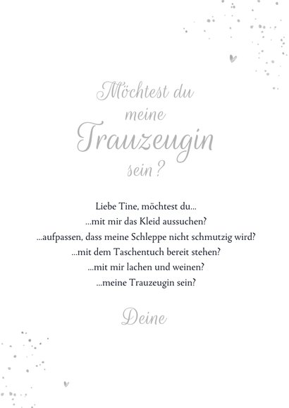 Karte 'Ich möchte dich etwas fragen...' Schrift Silberlook 3