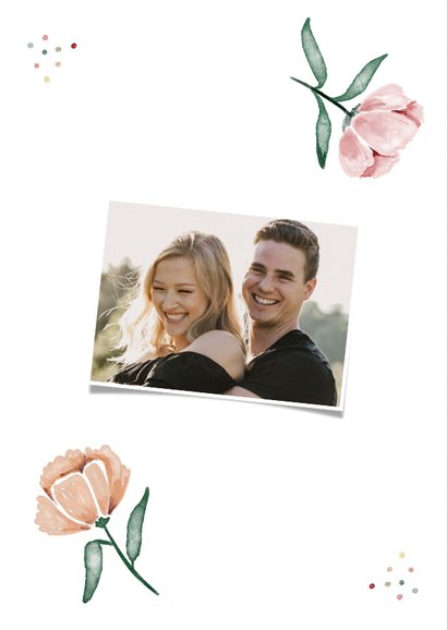 Karte mit Blumen Glückwunsch Brautpaar 2