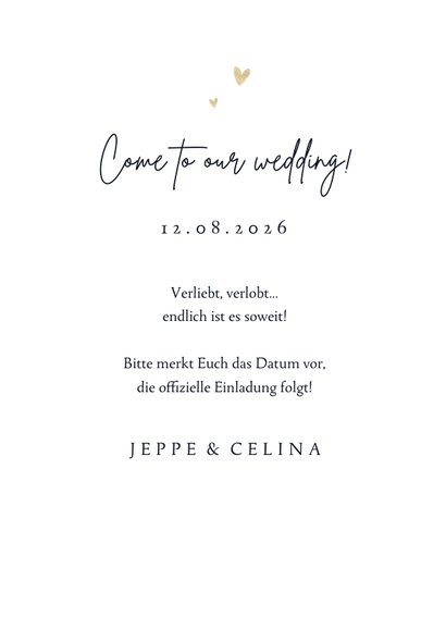 Karte Save-the-Date Hochzeit Aquarell schwarz-gold 3