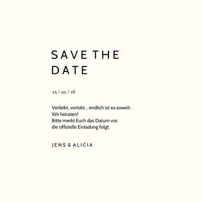 Karte Save-the-Date Hochzeitstermin schwarze Blumen 3