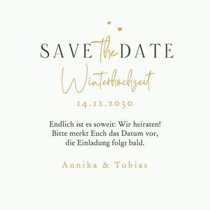Karte Save-the-Date Winterhochzeit Tannenwald 3