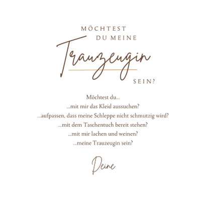 Karte Trauzeugin/ Trauzeugen fragen feine | Send a Smile