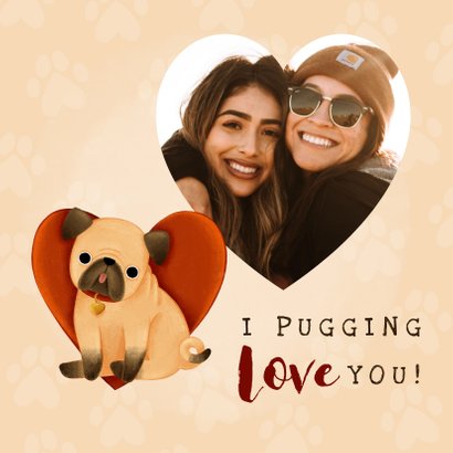Karte Valentinstag 'I pugging love you' 2