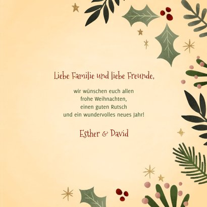 Karte Weihnachten 'Merry Christmas' botanisch 3