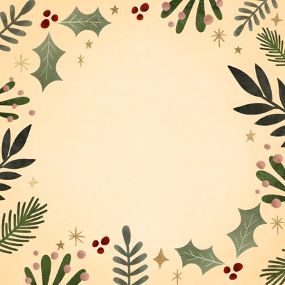 Karte Weihnachten 'Merry Christmas' botanisch Rückseite