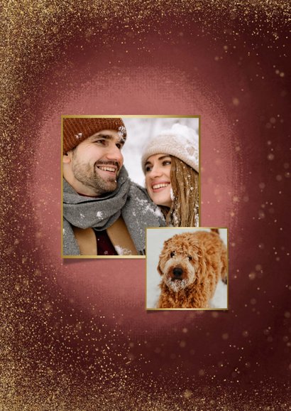 Karte zu Weihnachten Goldstaub mit Fotocollage 2