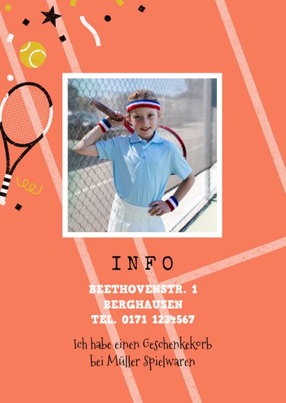 Kindergeburtstag Einladung Tennis spielen 2