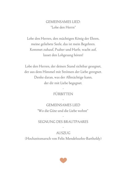 Kirchenheft Hochzeit moderne Klassik 3