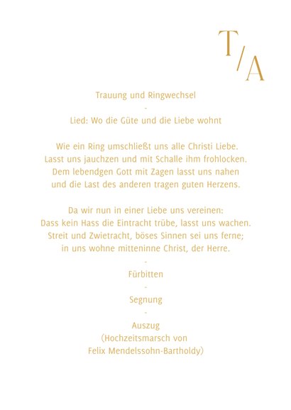 Kirchenheft minimalistisch Goldschrift 3